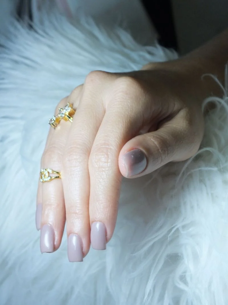 Understated French manicure with clean natural white tips